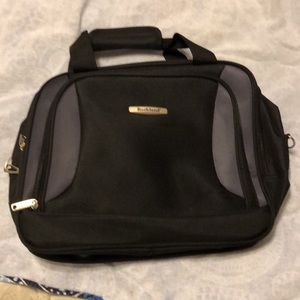 Black and gray travel laptop bag
